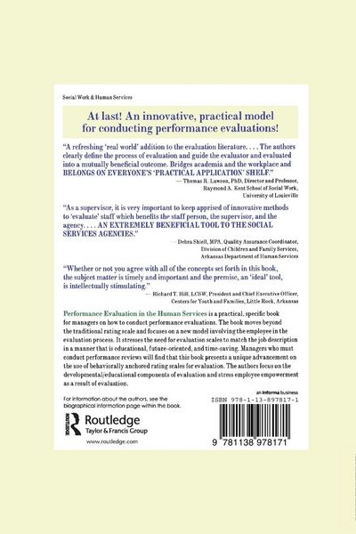Produktbild: Performance Evaluation in the Human Services