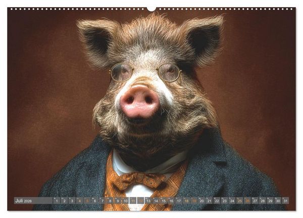 Produktbild: Tierisch gut angezogen (hochwertiger Premium Wandkalender 2026 DIN A2 quer), Kunstdruck in Hochglanz