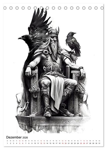 Produktbild: Welt und Mythologie der Wikinger (Tischkalender 2026 DIN A5 hoch), CALVENDO Monatskalender