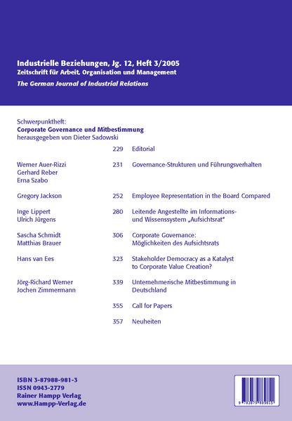Produktbild: Corporate Governance und Mitbestimmung