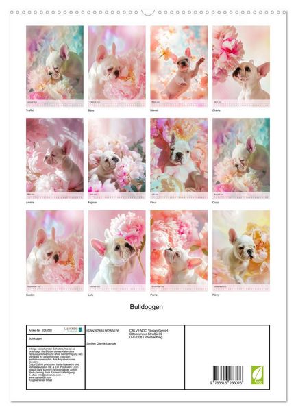 Produktbild: Bulldoggen (hochwertiger Premium Wandkalender 2026 DIN A2 hoch), Kunstdruck in Hochglanz