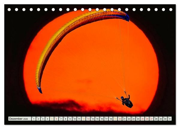 Produktbild: Freiheit und Abenteuer - Paragliding (Tischkalender 2026 DIN A5 quer), CALVENDO Monatskalender