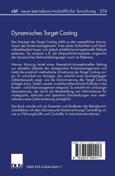 Produktbild: Dynamisches Target Costing