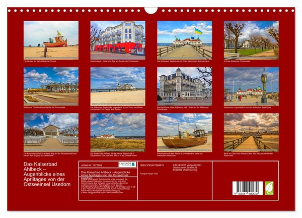Produktbild: Das Kaiserbad Ahlbeck &ndash; Augenblicke eines Apriltages von der Ostseeinsel Usedom (Wandkalender 2026 DIN A3 quer), CALVENDO Monatskalender