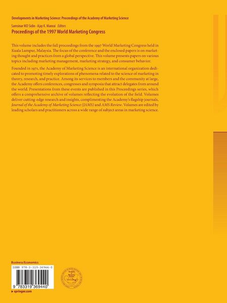 Produktbild: Proceedings of the 1997 World Marketing Congress