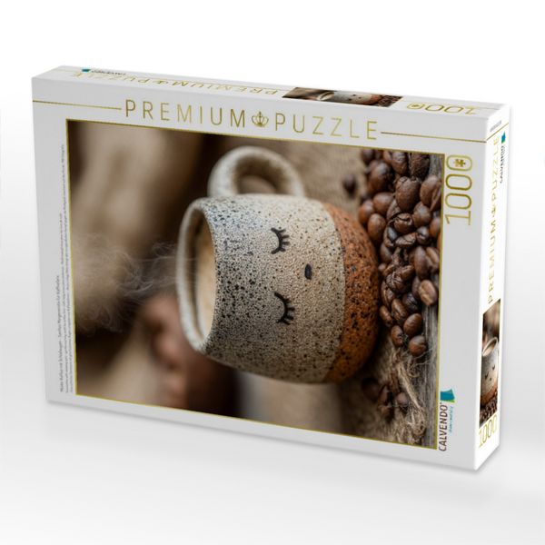 Produktbild: CALVENDO Puzzle M&uuml;der Kaffee mit Schlafaugen - Sanftes Morgenmotiv f&uuml;r Kaffeefans | 1000 Teile Lege-Gr&ouml;&szlig;e 64x48cm Foto-Puzzle f&uuml;r gl&uuml;ckliche Stunden