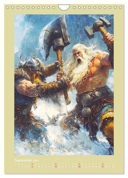 Produktbild: Wikinger Comics. Nordische Fantasy-Helden (Wandkalender 2026 DIN A4 hoch), CALVENDO Monatskalender