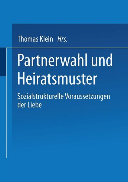 Produktbild: Partnerwahl und Heiratsmuster