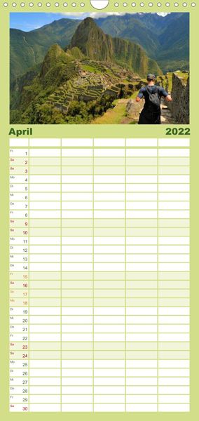 Produktbild: Familienplaner Backpacker um die Welt (Wandkalender 2022 , 21 cm x 45 cm, hoch)