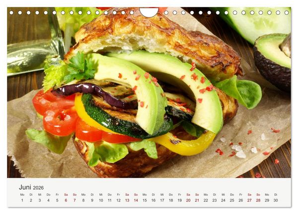 Produktbild: Vegan Food Kalender &ndash; Gerichte und Snacks (Wandkalender 2026 DIN A4 quer), CALVENDO Monatskalender