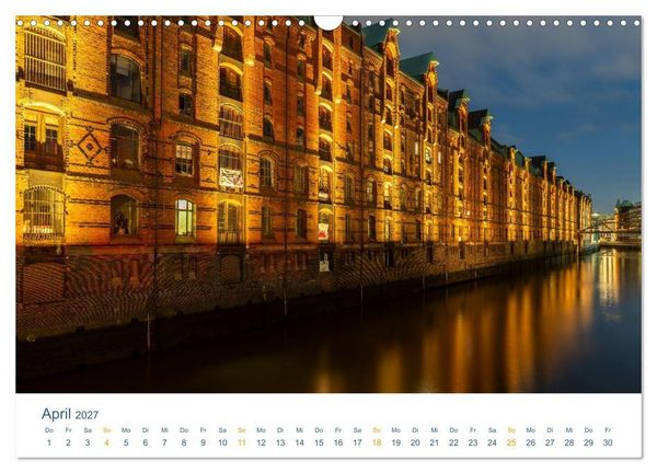 Produktbild: Hamburgs Hafenlichter (Wandkalender 2027 DIN A3 quer), CALVENDO Monatskalender