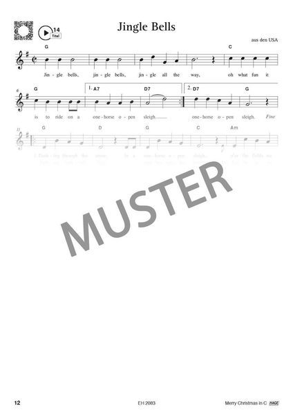 Produktbild: Merry Christmas f&uuml;r C-Instrumente (Querfl&ouml;te, Oboe)
