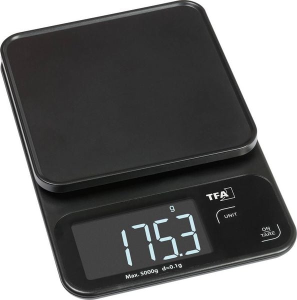 TFA Dostmann COOKIE Digitale Küchenwaage digital digital, mit Messschale Wägebereich (max.)=5000 g Schwarz 130 x 195 x 29