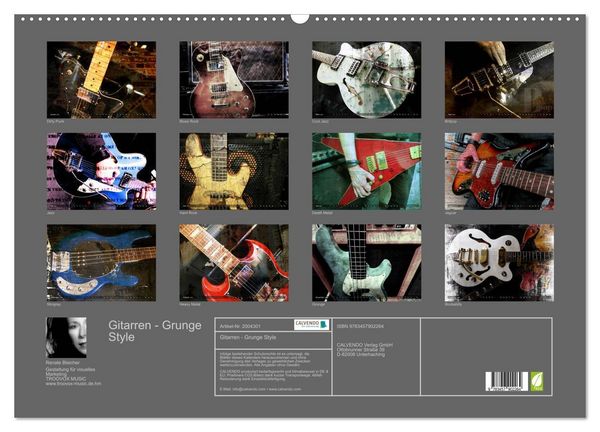 Produktbild: Gitarren - Grunge Style (Wandkalender 2026 DIN A2 quer), CALVENDO Monatskalender