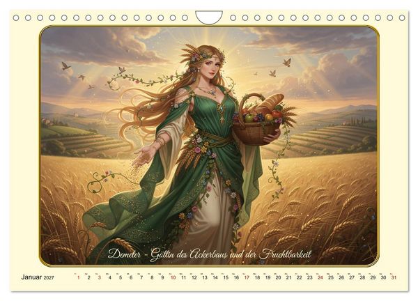 Produktbild: Griechische Gottheiten des Guten (Wandkalender 2027 DIN A4 quer), CALVENDO Monatskalender