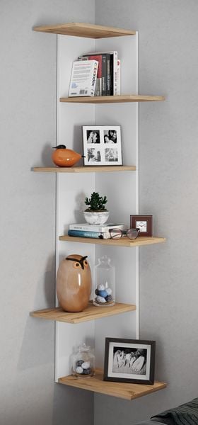 Produktbild: Holz Wandregal H&auml;ngeregal Eckregal Regal Balos XL