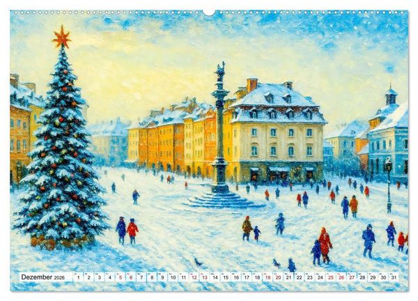 Produktbild: Warschau Impressionen - Historische Orte in leuchtenden Farben (Wandkalender 2026 DIN A2 quer), CALVENDO Monatskalender