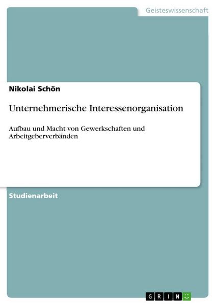 Produktbild: Unternehmerische Interessenorganisation