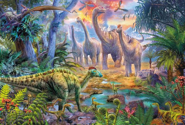 Produktbild: Dinos, Puzzle-Box, 2 x 60, 2 x100 Teile im Metallkoffer