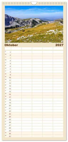Produktbild: Familienplaner 2027 - Sutjeska-Nationalpark mit 5 Spalten (Wandkalender, 21 x 45 cm) CALVENDO