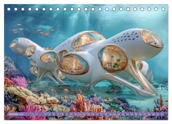 Produktbild: Tauche ein in die Zukunft - Science Fiction Unterwasserwelten (Tischkalender 2027 DIN A5 quer), CALVENDO Monatskalender