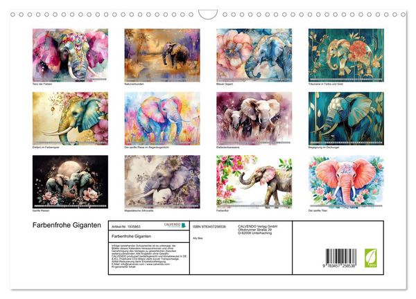 Produktbild: Farbenfrohe Giganten (Wandkalender 2026 DIN A3 quer), CALVENDO Monatskalender