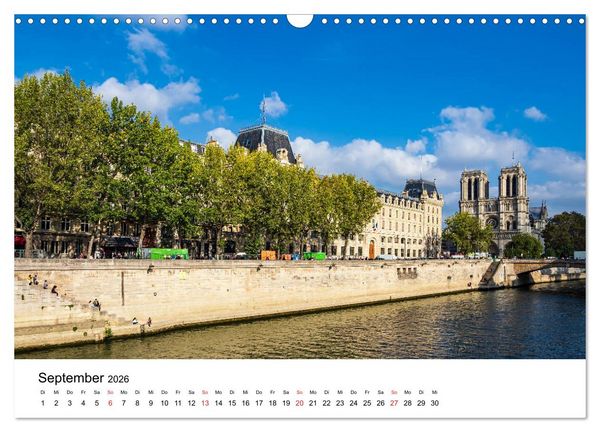 Produktbild: Unterwegs in der franz&ouml;sischen Hauptstadt Paris (Wandkalender 2026 DIN A3 quer), CALVENDO Monatskalender