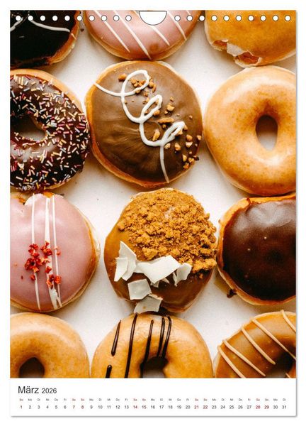 Produktbild: Donuts - Die runden Gaumenfreuden. (Wandkalender 2026 DIN A4 hoch), CALVENDO Monatskalender