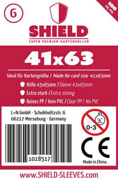 Shield Super Premium 6: Kartenhüllen für Karten bis 41 × 63 mm