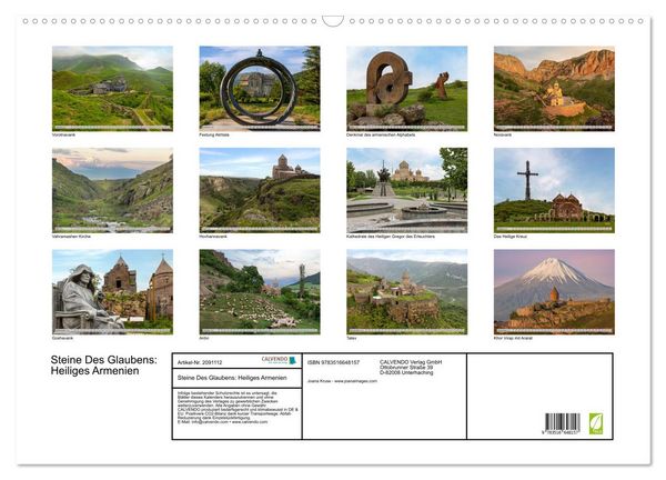 Produktbild: Steine Des Glaubens: Heiliges Armenien (Wandkalender 2026 DIN A2 quer), CALVENDO Monatskalender