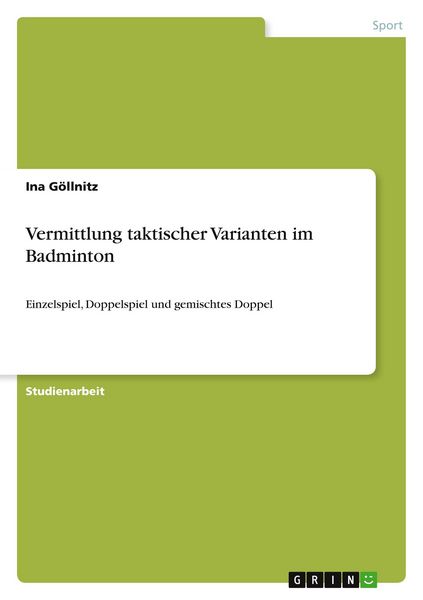 Produktbild: Vermittlung taktischer Varianten im Badminton