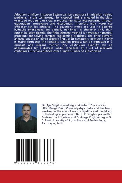 Produktbild: Finite Element Analysis and Optimal Design of Drip Irrigation Sub-main