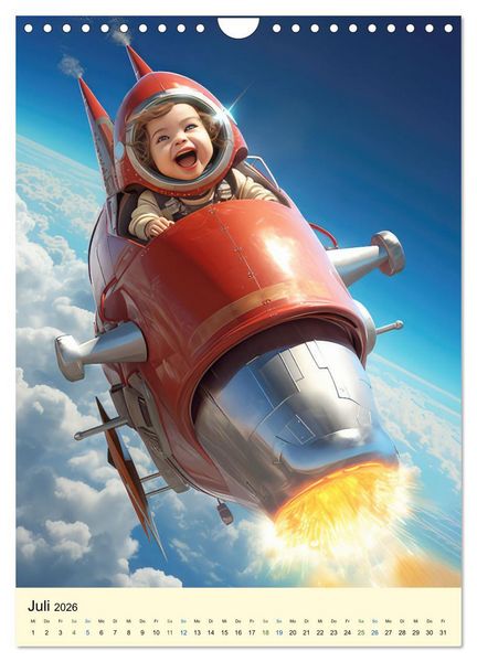 Produktbild: Raketenbabies - Humoristische KI-Bilder (Wandkalender 2026 DIN A4 hoch), CALVENDO Monatskalender