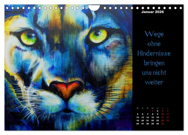 Produktbild: Die Botschaft der Krafttiere (Wandkalender 2026 DIN A4 quer), CALVENDO Monatskalender