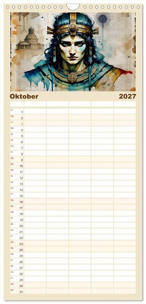 Produktbild: Familienplaner 2027 - Legend&auml;re Ikonen der Geschichte mit 5 Spalten (Wandkalender, 21 x 45 cm) CALVENDO
