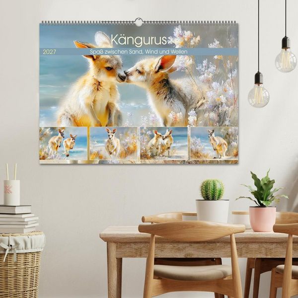 Produktbild: K&auml;ngurus. Spa&szlig; zwischen Sand, Wind und Wellen (Wandkalender 2027 DIN A2 quer), CALVENDO Monatskalender