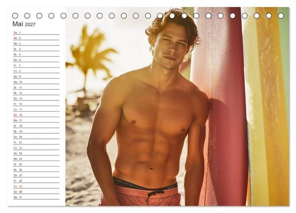 Produktbild: Hot Beach Boys (Tischkalender 2027 DIN A5 quer), CALVENDO Monatskalender