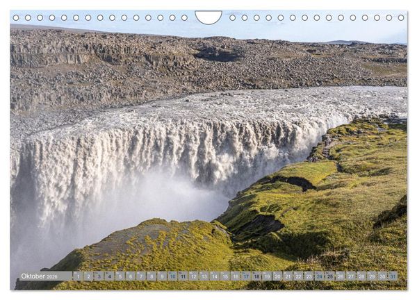 Produktbild: Island - Gletscher, Wasserf&auml;lle, Hei&szlig;e Quellen (Wandkalender 2026 DIN A4 quer), CALVENDO Monatskalender