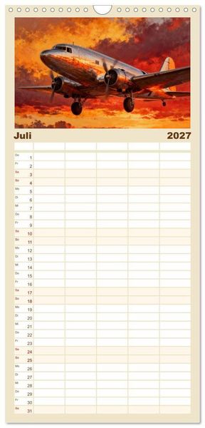 Produktbild: Familienplaner 2027 - N&auml;chster Halt: Flugh&ouml;he mit 5 Spalten (Wandkalender, 21 x 45 cm) CALVENDO