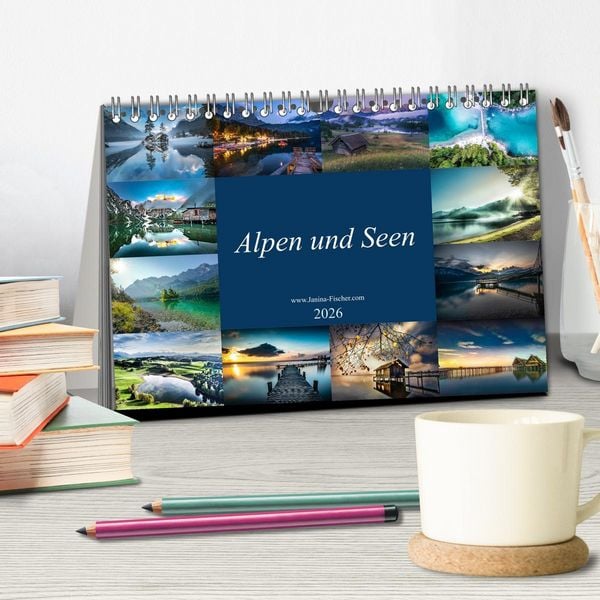 Produktbild: Alpen und Seen (Tischkalender 2026 DIN A5 quer), CALVENDO Monatskalender