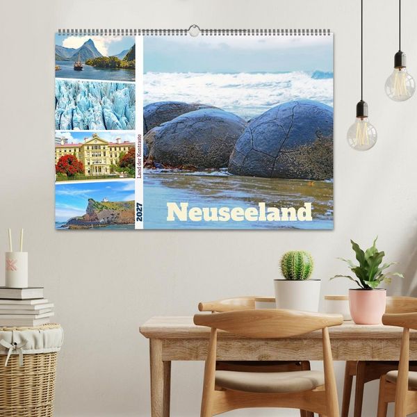Produktbild: Neuseeland - Land der Kontraste (Wandkalender 2027 DIN A2 quer), CALVENDO Monatskalender