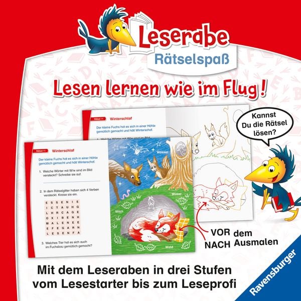 Produktbild: Leserabe R&auml;tselspa&szlig; - Zauber-Malr&auml;tsel zum Lesenlernen: Im Wald (1. Lesestufe)