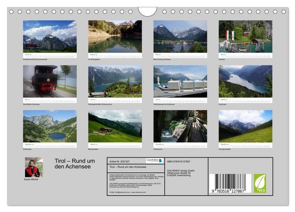 Produktbild: Tirol &ndash; Rund um den Achensee (Wandkalender 2026 DIN A4 quer), CALVENDO Monatskalender