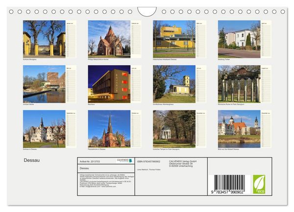 Produktbild: Dessau (Wandkalender 2026 DIN A4 quer), CALVENDO Monatskalender