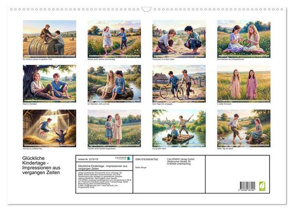 Produktbild: Gl&uuml;ckliche Kindertage - Impressionen aus vergangen Zeiten (Wandkalender 2027 DIN A2 quer), CALVENDO Monatskalender