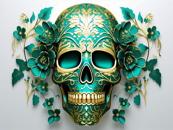 Produktbild: CALVENDO Puzzle Green Skull | 1000 Teile Lege-Gr&ouml;&szlig;e 64x48cm Foto-Puzzle f&uuml;r gl&uuml;ckliche Stunden