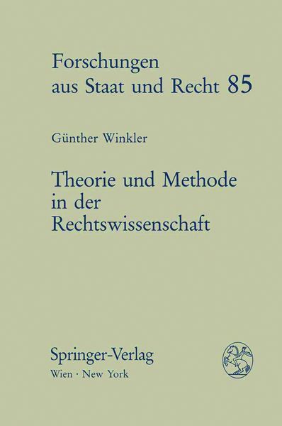 Produktbild: Theorie und Methode in der Rechtswissenschaft