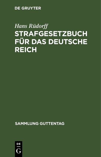 Produktbild: Strafgesetzbuch f&uuml;r das Deutsche Reich