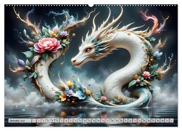 Produktbild: Lotus blossom dragons (High Quality Premium Wall Calendar 2027 DIN A2 landscape),CALVENDO 12 Month Wall Calendar