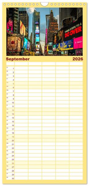 Produktbild: Familienplaner 2026 - Stadtansichten New York mit 5 Spalten (Wandkalender, 21 x 45 cm) CALVENDO